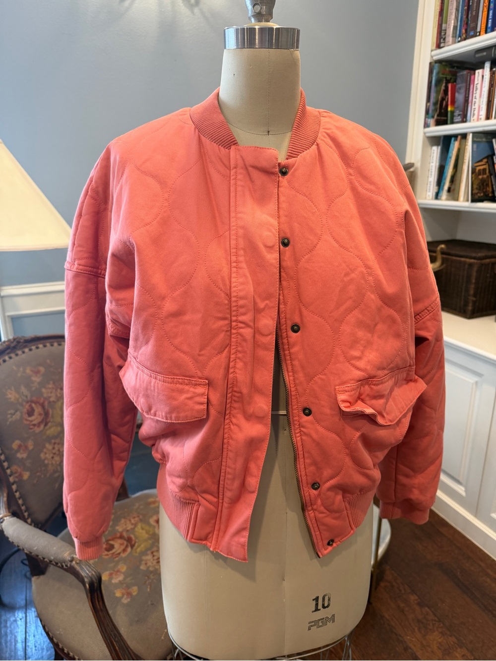 Universal Thread Quilted Coral-Pink Bomber Jacket